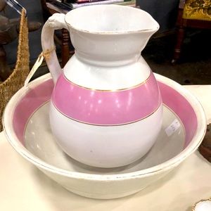 Beautiful Antique Pitcher and Wash Bowl